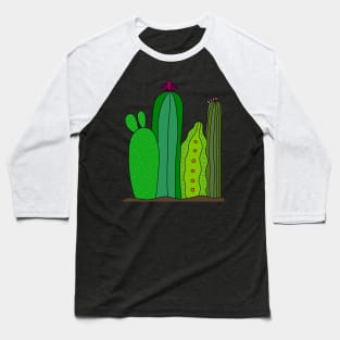 Cute Cactus Design #108: 4 Cacti On The Ground Baseball T-Shirt